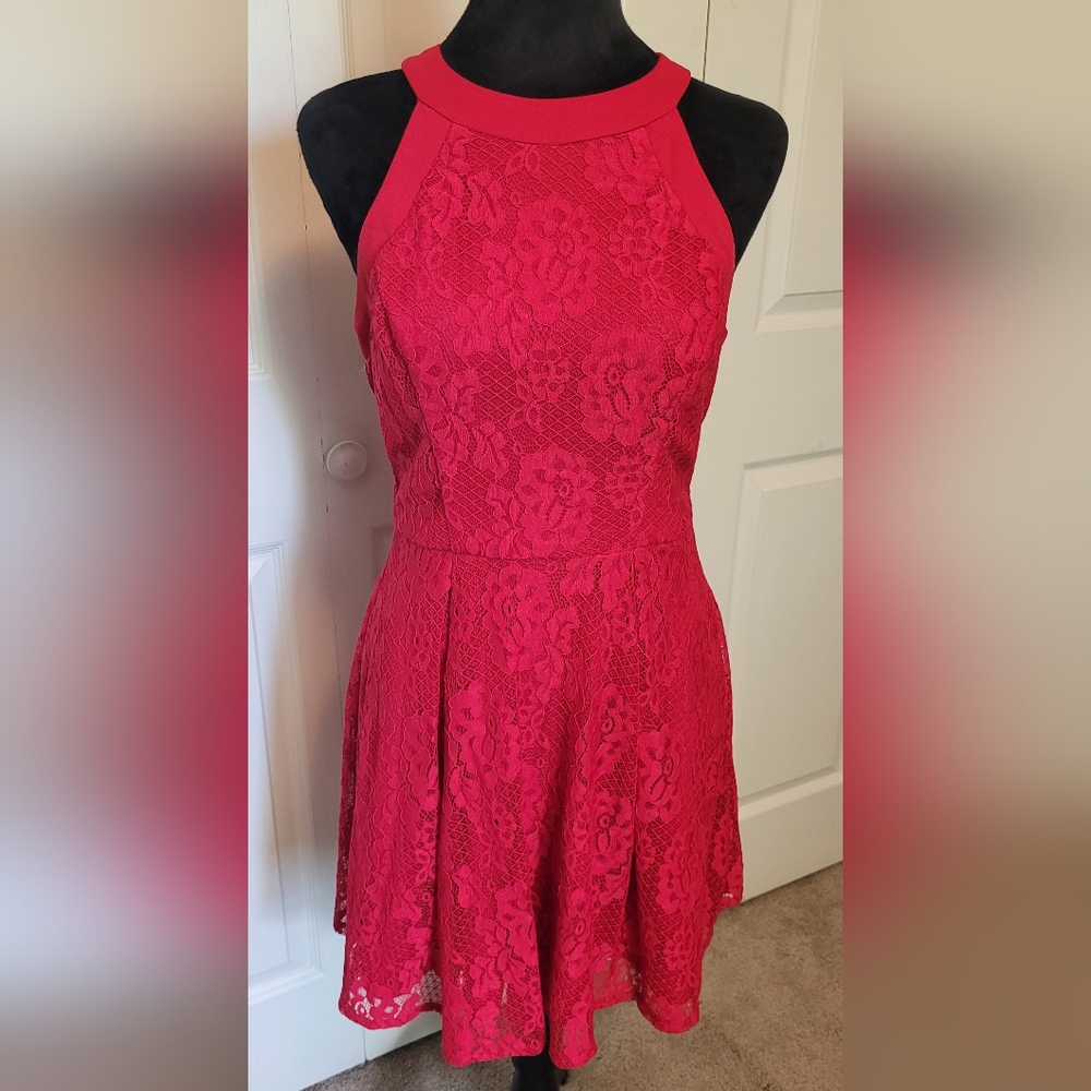 🔥2For$20 JUNIORS Speechless Red LACE Dress SIZE MEDIUM
